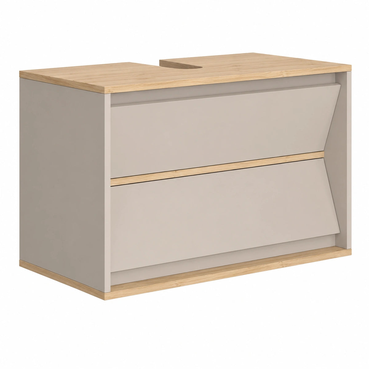 Mueble de baño Edelin Cachemira, 80x50 cm, 2 cajones, montaje mural, compatible con sifones estándar