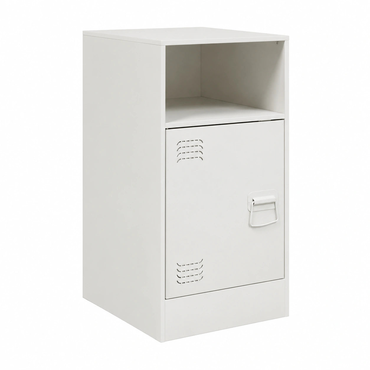 Mesitas de Noche de Acero Blancas, Set de 2, 34,5x39x62 cm
