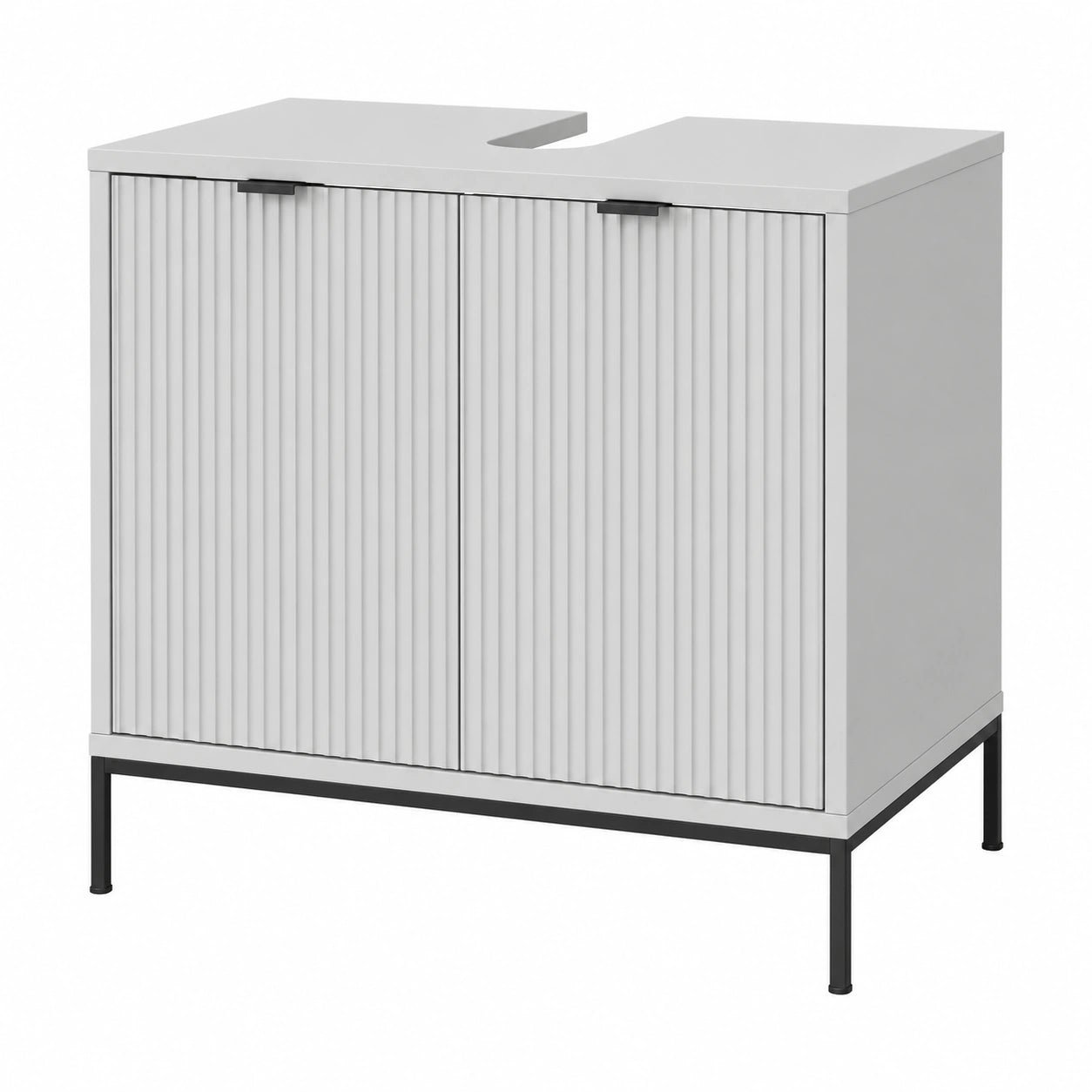 Armario de baño Eliza de Vicco, gris, 70 x 63 cm, con puertas para almacenamiento de baño