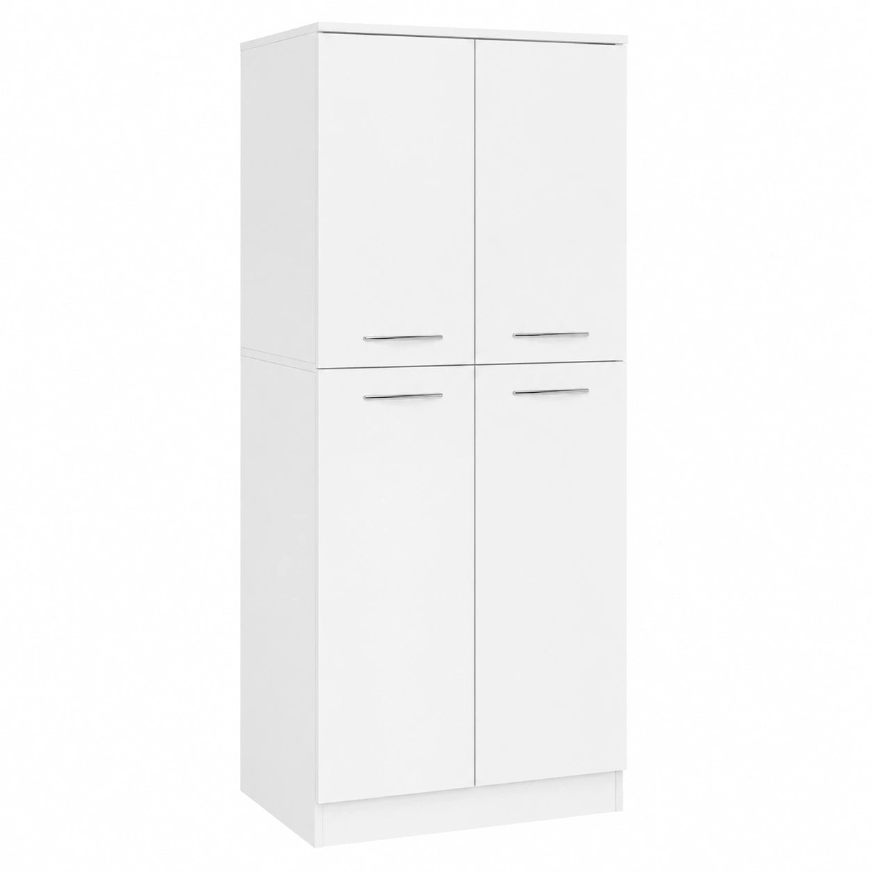 Armario Alto Multifuncional con 2 Puertas y 5 Estantes Ajustables para Salón, Dormitorio o Cocina, 59x31x155 cm, Blanco