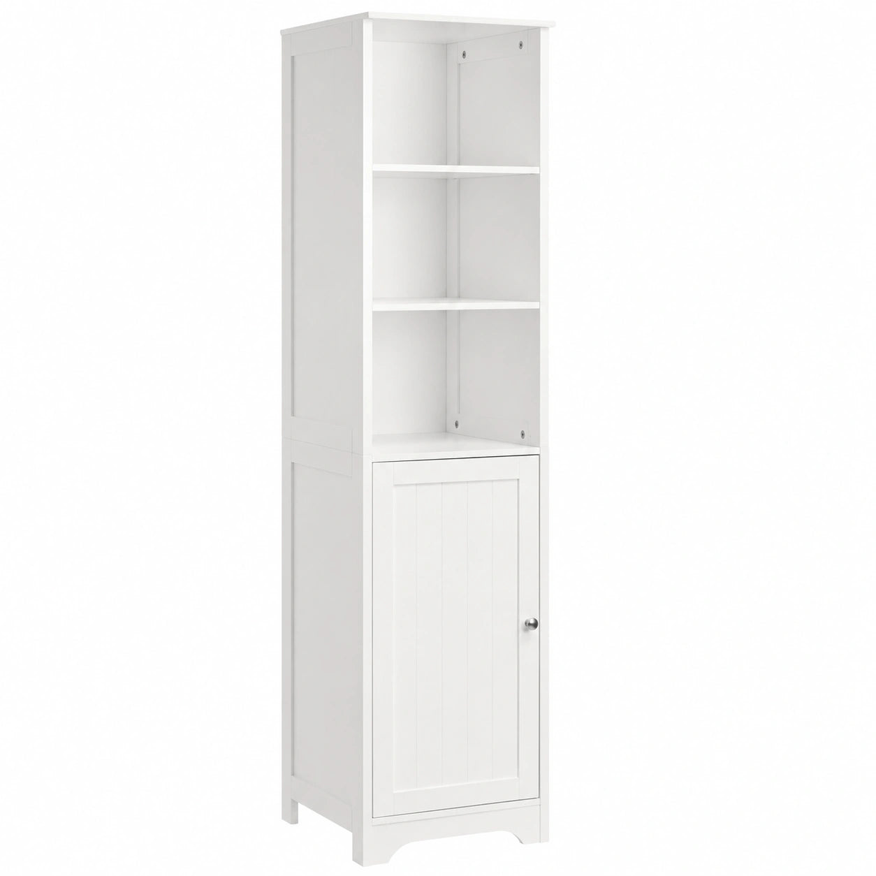 Armario Auxiliar Blanco con Puerta y Estantes, 40x38x160 cm, Tablero Lacado