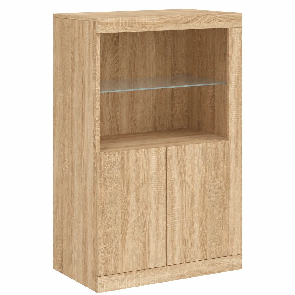 Aparador LED de Madera de Roble Sonoma para Salón y Cocina