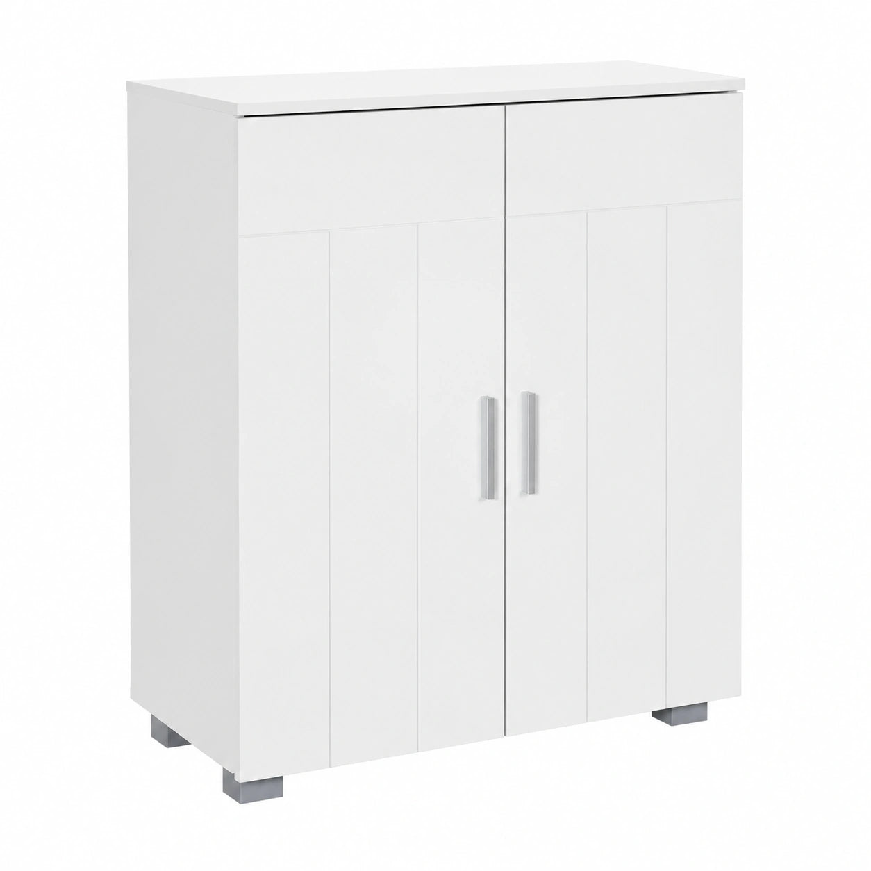 Armario de Baño Blanco con 2 Puertas y Estantes Ajustables, 60x30x80 cm