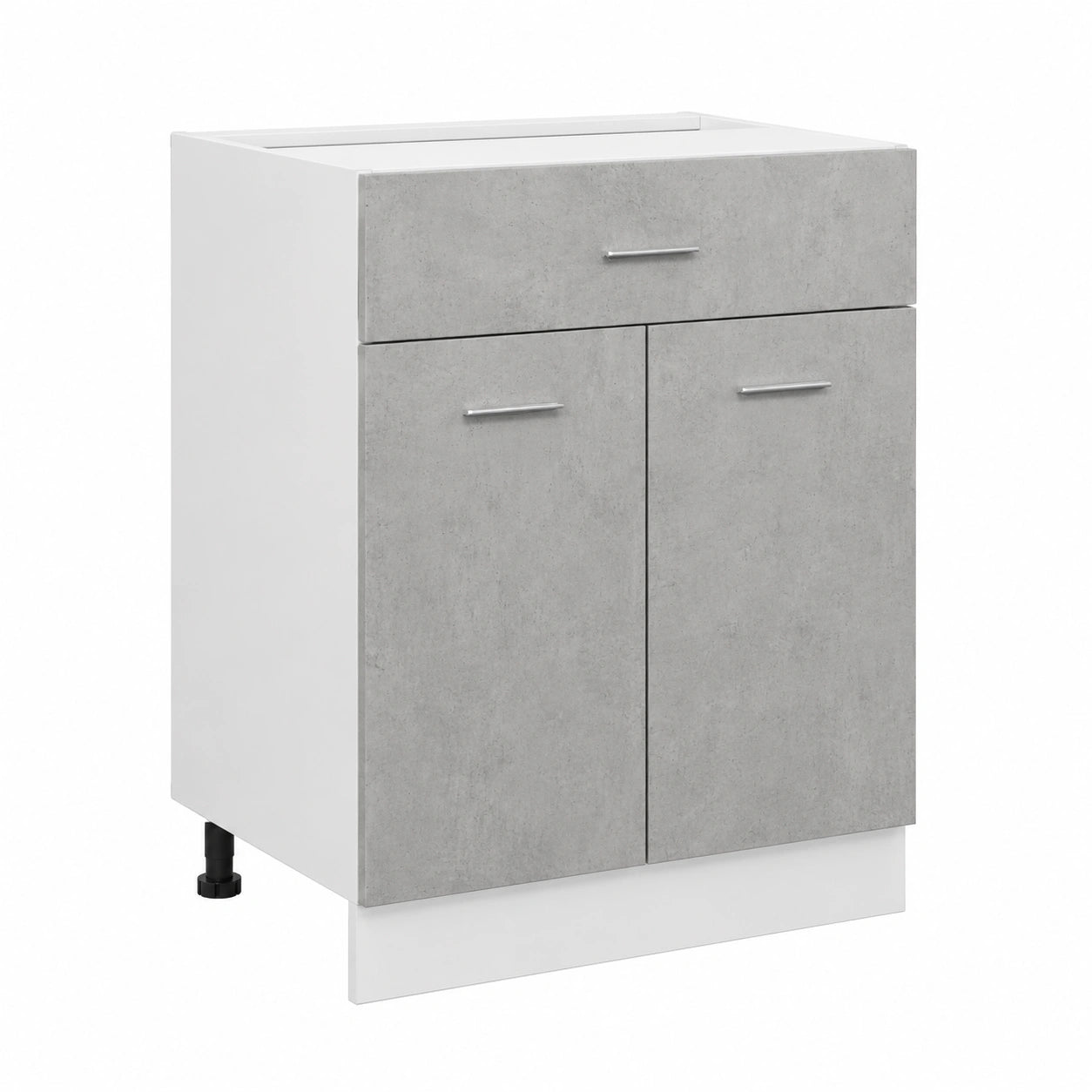 Armario Inferior Lyon de Madera Gris Concreto para Baño y Cocina