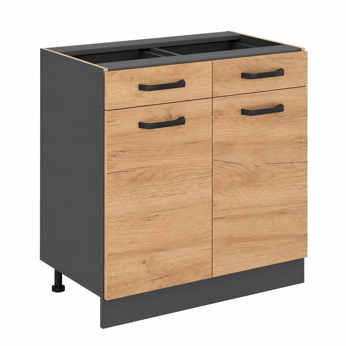 Gabinete de Cocina Vicco R-Line, Roble Dorado y Antracita, 80 cm sin Tapa