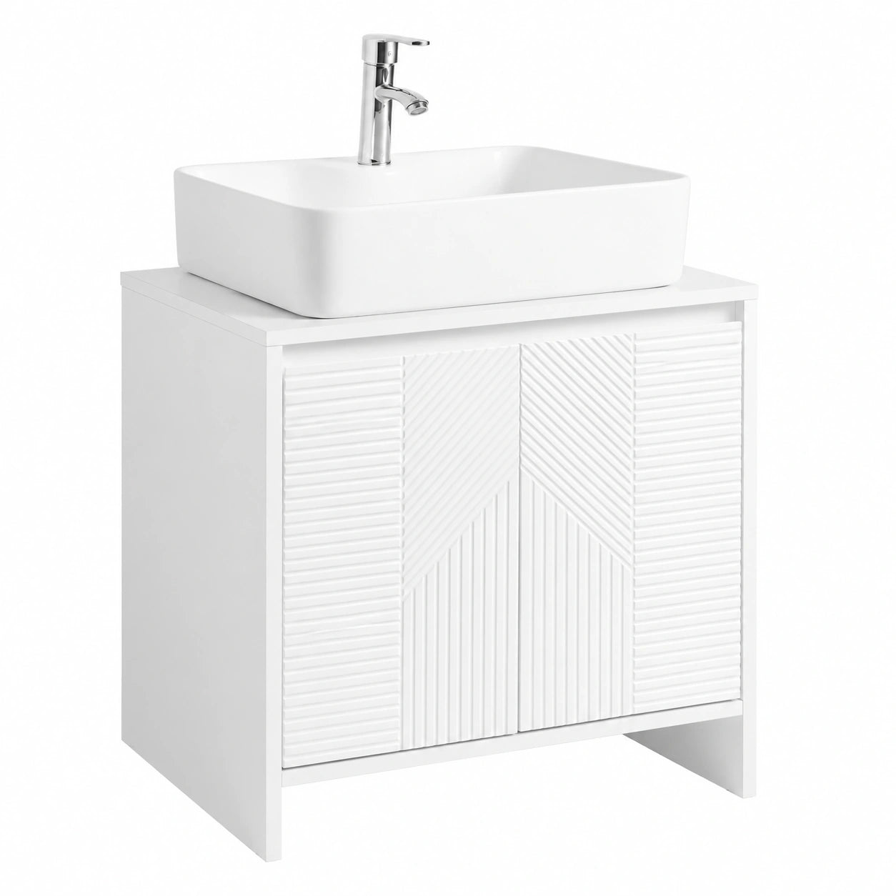 Armario de Baño SoBuy con Estantes Ajustables, Resistente a la Humedad, Blanco, 60x61x30 cm