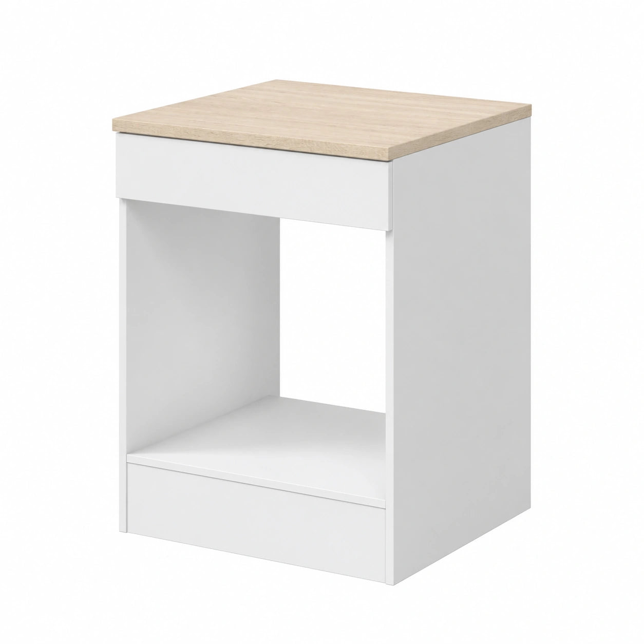Armario de Cocina Modular para Horno y Placa, Blanco Brillante y Roble, 60x60x90 cm
