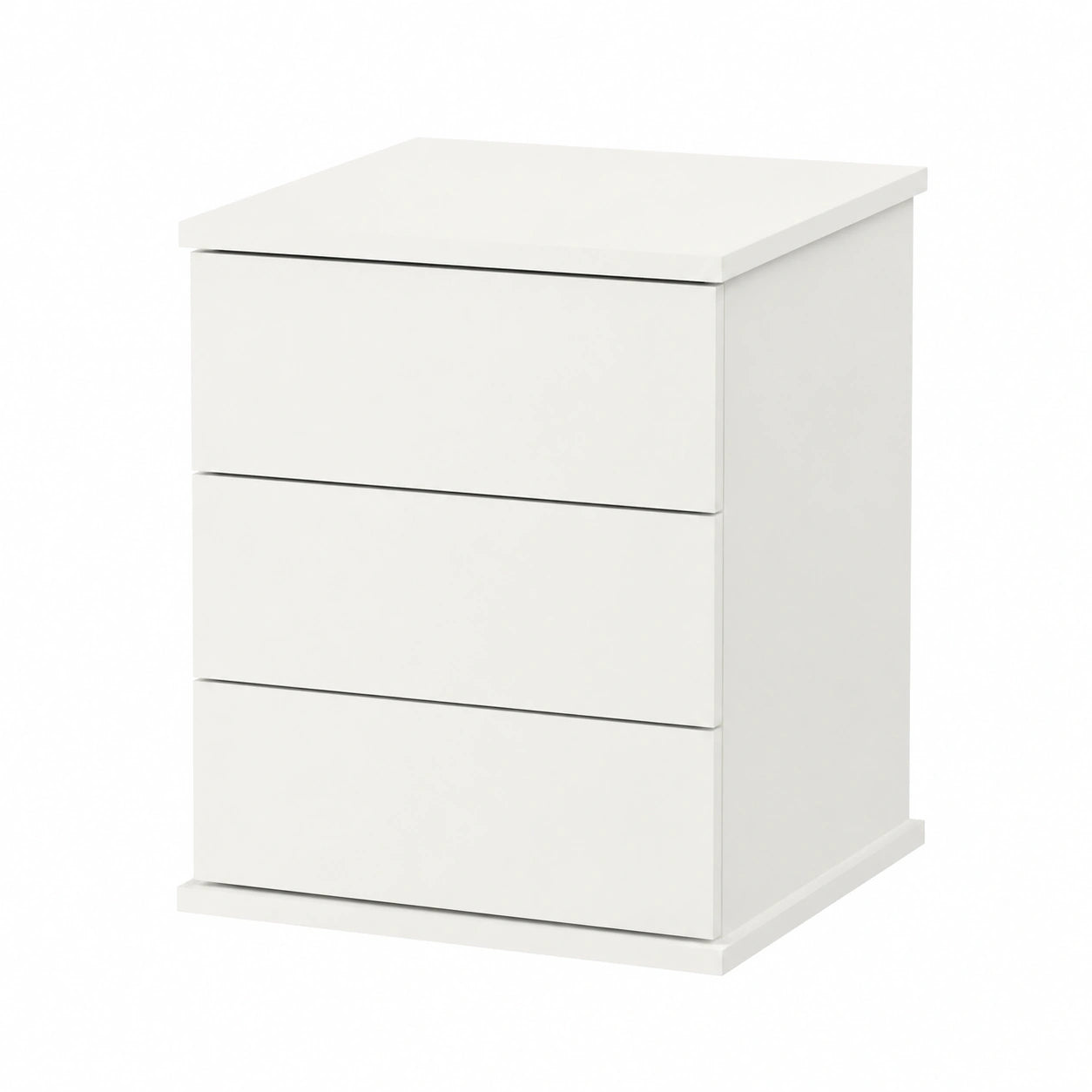 Mesita de Noche con 3 Cajones, Mesilla Blanca para Dormitorio 48,5x41x40 cm