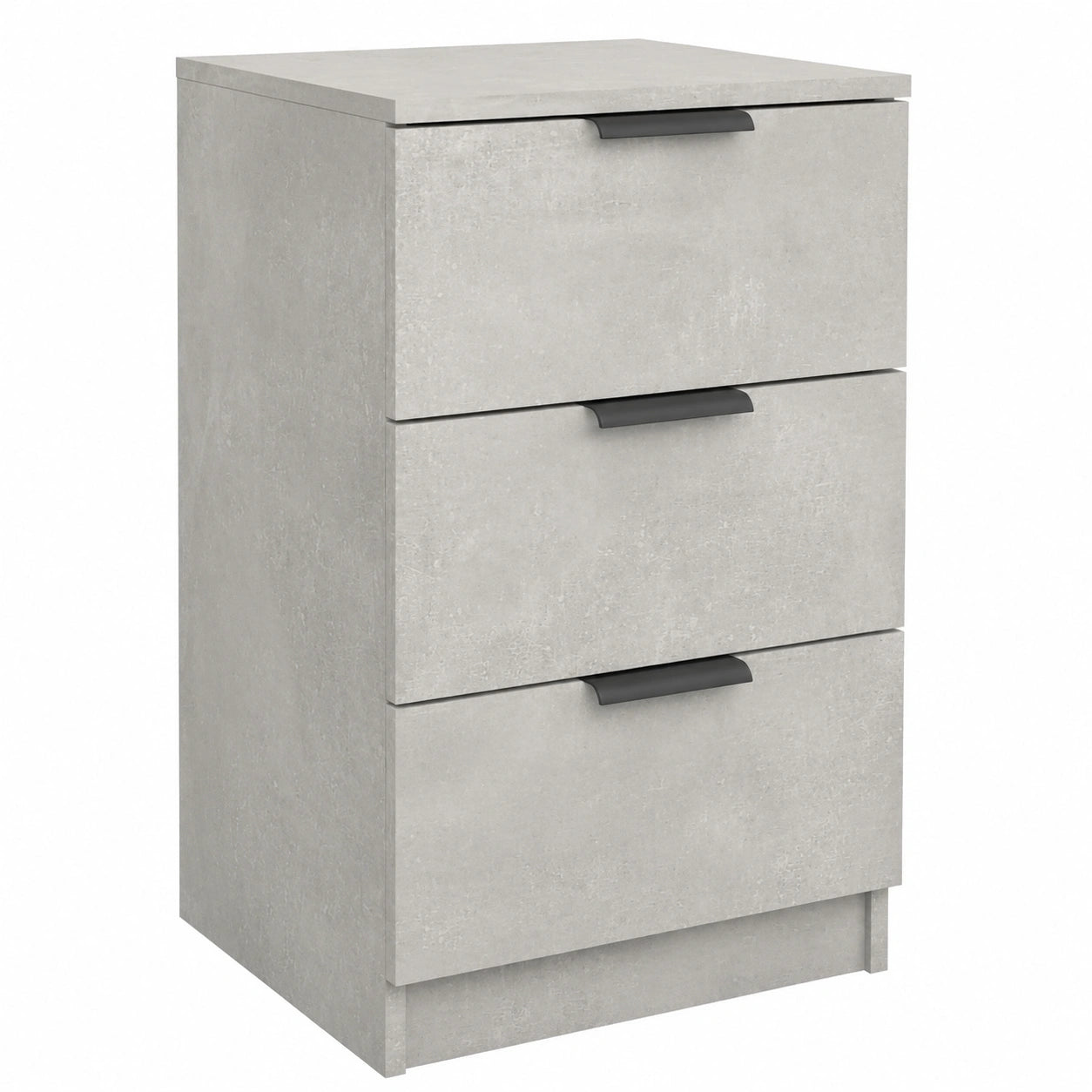 Mesita de Noche Moderna con Cajones en Gris Hormigón para Dormitorio