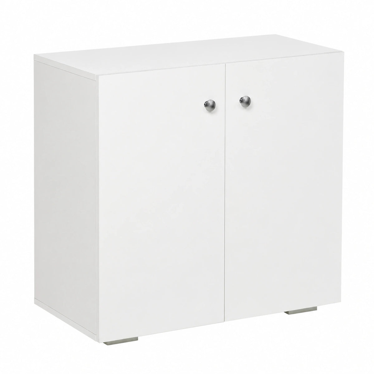 HOMCOM Armario Auxiliar Moderno Blanco con 2 Puertas y 2 Estantes, 70x39x70 cm