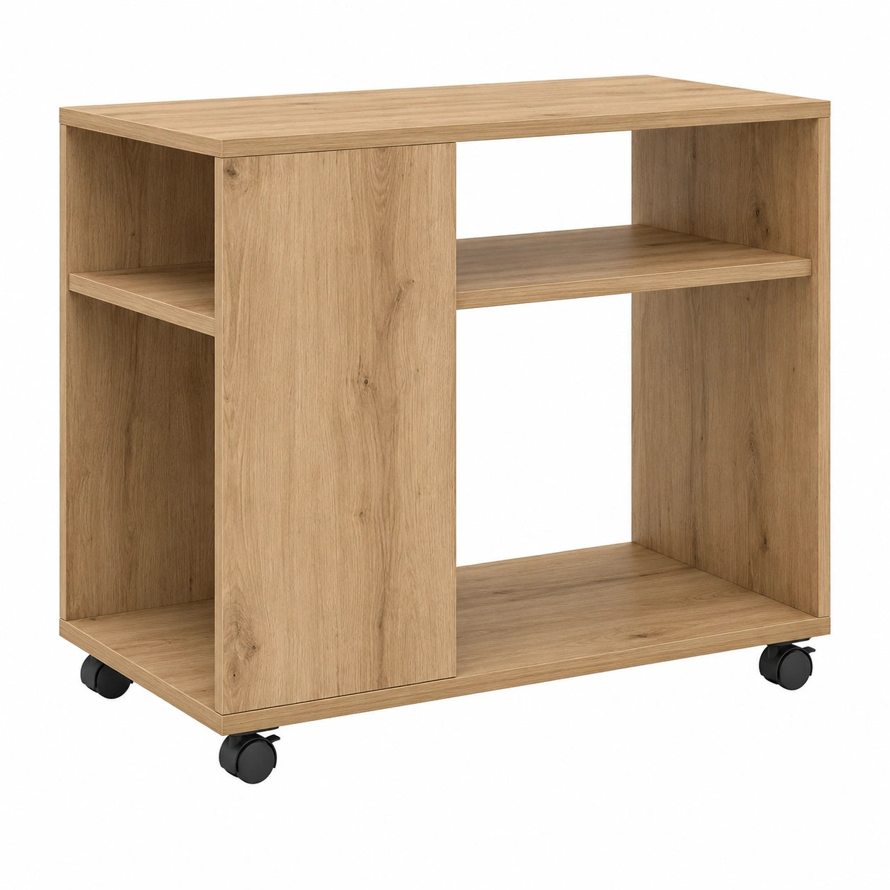 Mesa Auxiliar Rodante de Roble Sonoma 70x35x60 cm